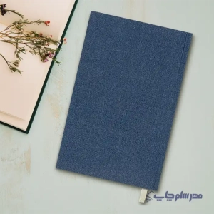 عکس سررسید ۱۴۰۴ سایز اروپایی ارزان رنگ سرمه ای جلد سخت طرح راک