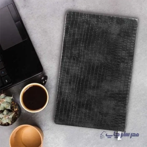 تصویر سررسید ۱۴۰۴ سایز اروپایی رنگ طوسی جلد چرم طرح کروکودیلی